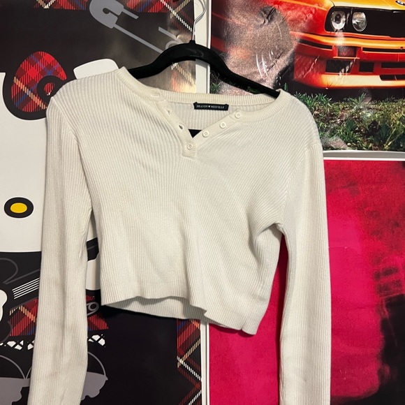 Brandy Melville Tops - brandy melville john galt button down white henley top
